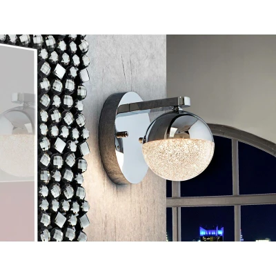 Image of Sphere Integrated LED Wall Lamp Polished chrome
