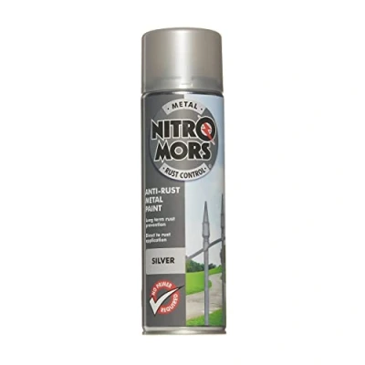 Image of Nitromors Anti Rust Smooth Finish Metal Spray Paint, No Primer Required, Silver, 500 ml