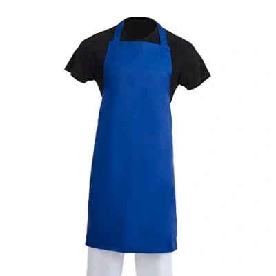 Image of Whites Chef&#039;s Cook&#039;s Polycotton Long Bib Apron, Royal Blue, Professional and Home Kitchen, Machine Washable, Size: 711(W) x 965(L)mm A542