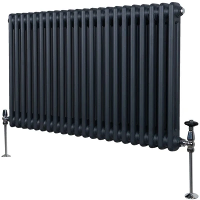 Image of MonsterShop Traditional 2 Column Radiators 600 x 1012mm Anthracite Grey