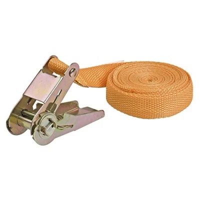 Image of kwb Lashing Strap 4.5 M X 25 Mm, Made of Hard Wearing Polypropylene, with Test Plate and Galvanised Metal Ratchet, Without Hooks, Tüv/Gs Tested