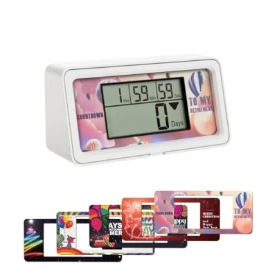 Image of 5 Paper Cards YOOREAL 9999 Days Digital Countdown with Backlight Buzzer Alarm for Retirement Holiday Wedding Christmas New Child Classroom Kitchen