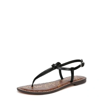 Image of Sam Edelman Flat Thong Sandals for Women Gigi Medium Fit Black Leather UK 8