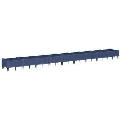 Image of vidaXL Garden Planter with Pegs Blue Grey 362.5x42.5x28.5 cm PP