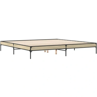 Image of vidaXL Bed Frame without Mattress Sonoma Oak 200x200 cm