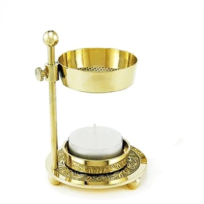 Image of NKlaus Thrifty Incense Burner Stand Brass Handmade Gold 2912