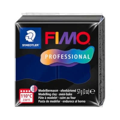 Image of STAEDTLER Polymer Modelling Clay FIMO Professional Oven Bake Navy Blue, 57g 1 Block, 8040 34