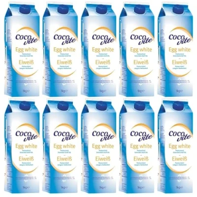 Image of Liquid Egg Whites Pasteurised 1KG / 1 Litre Eggs White Protein by Pure Source Nutrition (10 x 1KG)