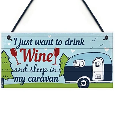 Image of RED OCEAN Funny Novelty Caravan Plaque Home Decor Gifts Garden Hanging Sign Campervan Accessories