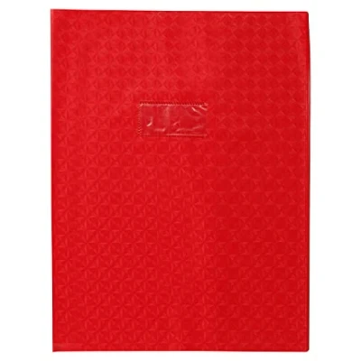 Image of Clairefontaine Ref 72413C Calligraphe PVC Exercise Book Protector Cover A4+ (240 x 320mm) in Size, Label Holder for Easy Identification, Diamond Effect Red Colour