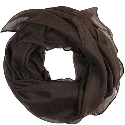 Image of Women scarves plain lightweight all seasons shawl (Brown)