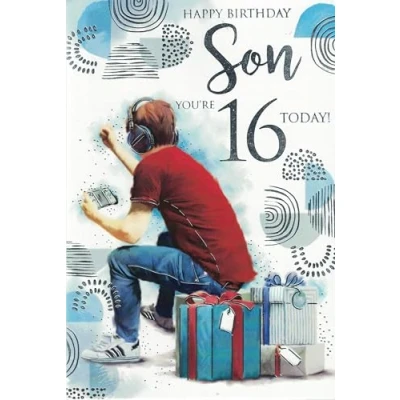 Image of SON 16TH BIRTHDAY CARD. 9 x 6 INCHES