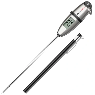 Image of ThermoPro TP02S Digital Meat Thermometer, Instant Read Thermometer for Air Fryers Cooking, 13.5cm Temperature Probe with Tip Cover, Auto Off and Non Slip Ring, Ideal Cooking BBQ Sugar Jam Kitchen