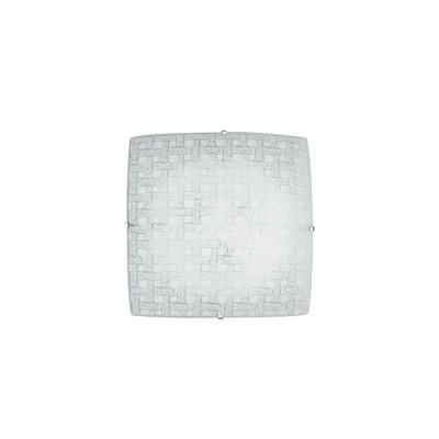 Image of PAMELA LED Patterned Glass Flush Ceiling Light White 1480lm 4000K 30x30cm