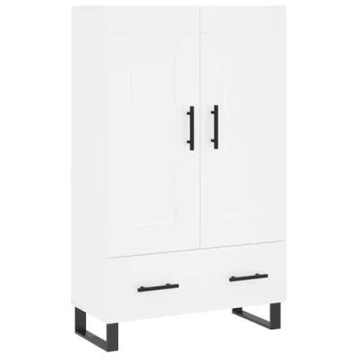 Image of vidaXL Highboard, Sideboard for Bedroom Living Room, Cupboard with Drawer and Door, Side Cabinet, Modern Style, White Engineered Wood