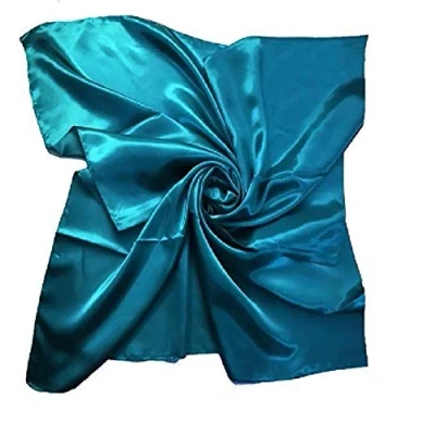 Image of Large Square Plain Nautical Head Neck Scarf Wrap 21 Colours (Teal)