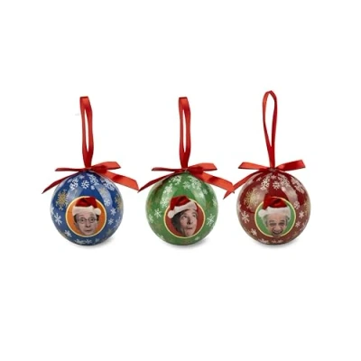 Image of Carry On Films Official Christmas Bauble Decoration Triple Pack All the Gang Double Sided