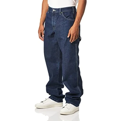 Image of Dickies, Men&#039;s, DENIM UTILITY JEAN RELAXED, RINSED INDIGO BLUE, 36W / 30L
