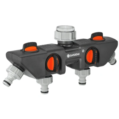 Image of Gardena 4 way water distributor for 3/4&quot; and 1&quot; taps