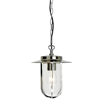 Image of Montparnasse 1 Light Outdoor Ceiling Pendant Polished Nickel IP44, E27
