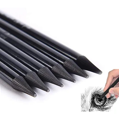 Image of 6 Pack Woodless Black Graphite Pencils Set Assorted HB 2B 4B 6B 8B EE Soft Sketch Drawing Art Painting Supplies for Drawing, Sketching Beginners &amp; Artists