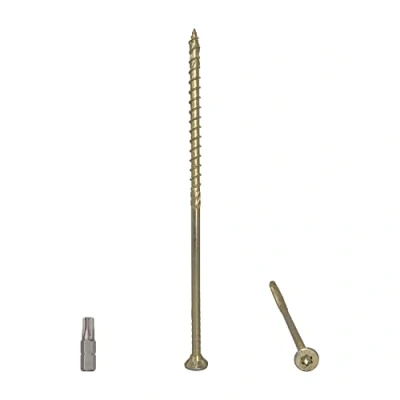Image of (Pack of 8 pcs) Universal Yellow Zinc Plated Steel 6.0 x 160 mm Wood Screws, Torx Head, Countersunk Chipboard Screws (8, mm)
