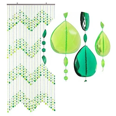 Image of HAB &amp; GUT DV0253 Door Curtain TEARDROPS green 90 x 200 cm / 35 78