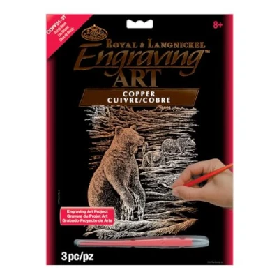 Image of Royal &amp; Langnickel Copper Engraving Art A4 Size Grizzly Bears Designed Painting Set