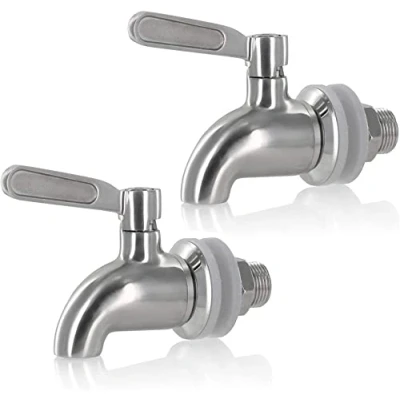 Image of 2 Pack 304 Stainless Steel Beverage Dispenser Spigot Replacement Juice Cold Drink Beer Wine Barrel Faucet