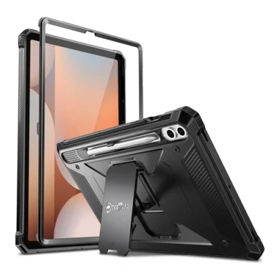 Image of FINTIE Shockproof Case for Samsung Galaxy Tab S10+ Plus/ S9 FE+ Plus/Galaxy S9+ Plus 12.4, Tuatara Rugged Unibody Hybrid Full Protective Bumper Kickstand Cover Built in Screen Protector, Black