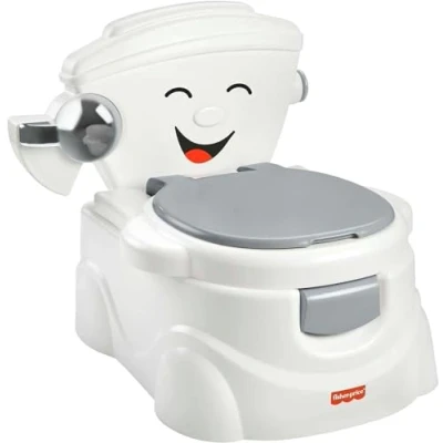 Image of Fisher Price Potty Training Seat with Rewarding Phrases Songs &amp; Sounds, Toddler Toilet, Removable Seat, Cheer for Me Potty, HJC41
