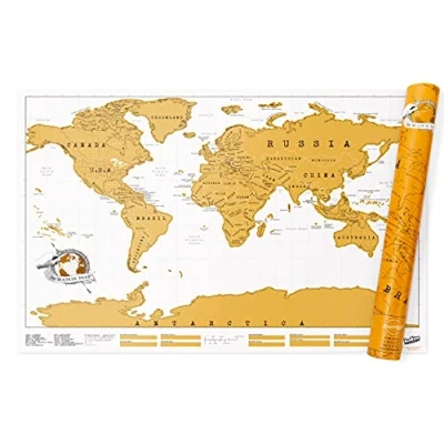 Image of Luckies of London Scratch Off World Map Original Travel To Track Travels Wall Art For Office Decor Adults Journal Alternative Gifts Large