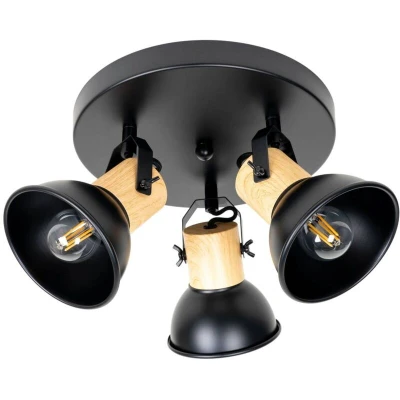 Image of Lindby Bosko spotlight, black, three bulb, long