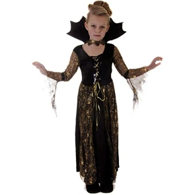 Image of Childs Girls Spiderella Spider Witch Vampire Halloween Fancy Dress Costume Outfit (4 6 years)