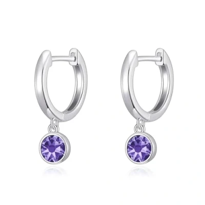 Image of Philip Jones Light Purple Crystal Hoop Earrings Created with Zircondia® Crystals