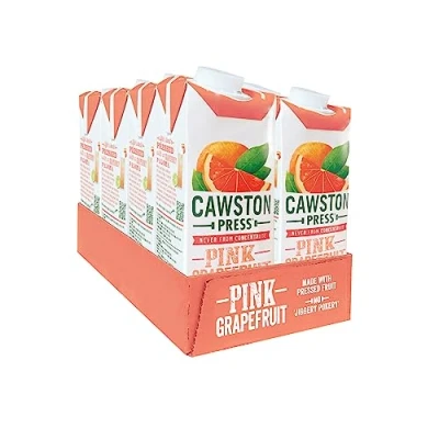 Image of Cawston Press Pink Grapefruit Pressed Juice 1 Litre Pack of Cartons All Natural Vegan No Added Sugar, (Pack 8)