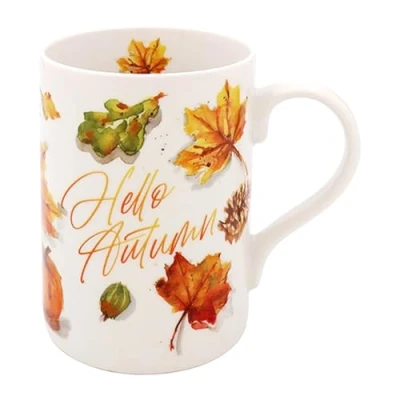 Image of The Leonardo Collection Autumn Leaves Hello Design Fine China Mug