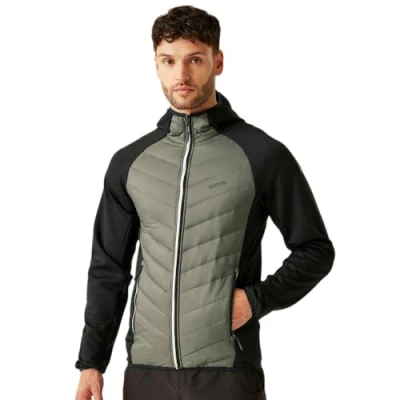 Image of Regatta Men&#039;s Water repellent Andreson VIII Hybrid Jacket Treetop Black, Size: M