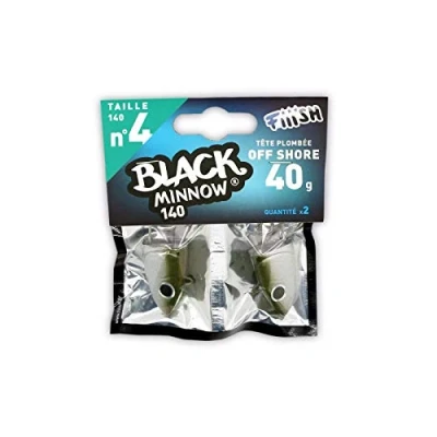 Image of FIIISH Black Minnow Fishing Jig Heads Kaki/Silver, 40 g