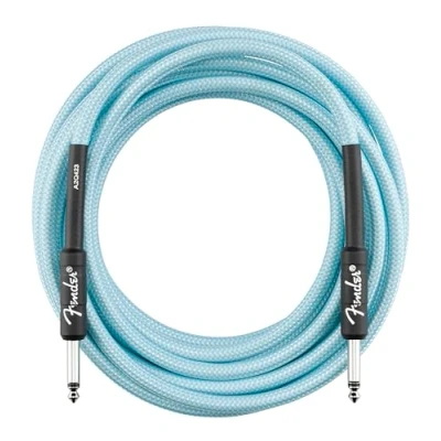 Image of Fender Professional Series Tweed Instrument Cable, 18.6&#039;, Daphne Blue
