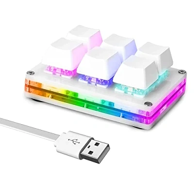 Image of Ecarke Upgrade OSU Keypad 6 Key Gaming Keyboard, USB Mini Mechanical PC Keyboards Programming Macro with Software HID Standard Keyboard(Cherry Shaft &amp; RGB LED)