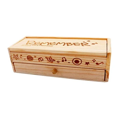 Image of Abcsea Elegant Vintage Pencil case, Pen Holder, Rectangle high Capacities Pure Wooden case Box