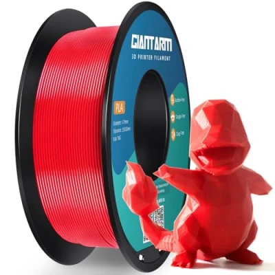 Image of PLA Filament 1.75mm, GIANTARM Classic 3D Printer 1kg Spool (Red)