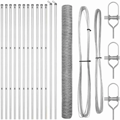 Image of vidaXL Fencing Set of 2 Galvanised steel 25 x 1.5 m Durable