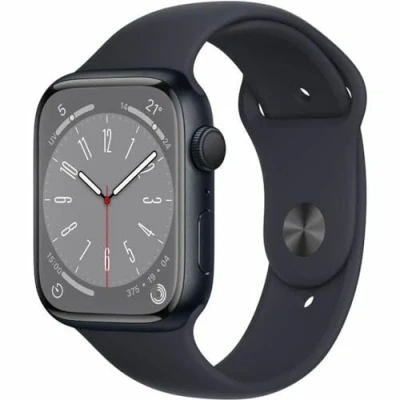 Image of Apple Watch Series 8 (GPS, 45mm) Midnight Aluminum Case with Sport Band, Regular (Renewed)