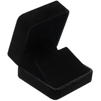 Image of POKOFO Velvet Flocked Earring Gift Boxes Jewelry Box (Black)