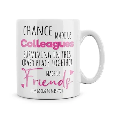 Image of Rib ticklerz Leaving Work Gift for Colleague Funny Mug This Crazy Place Made Us Friends I&#039;m Going to Miss You New Job Present Farewell MG79