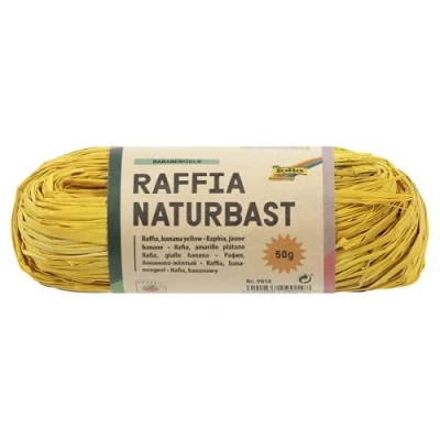 Image of folia 9014 Natural 50 g Banana Yellow, Raffia Naturbast 50g