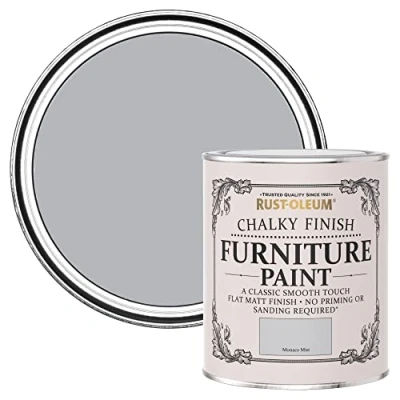 Image of Rust Oleum Grey Upcycled Furniture Paint in Chalky Finish Monaco Mist 750ml