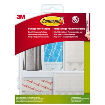 Image of Command Fixing Kit Assorted, For Hanging Picture Frames, Posters and Light Objects Damage Free, White